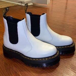 ‼️SOLD‼️Dr Martens 2976 Quad Platform White Chelsea boots